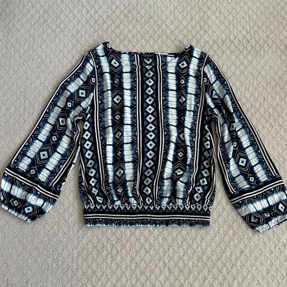 Liverpool Black and White Patterned Blouse